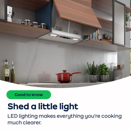 NEFF N30 60 cm Integrated Cooker Hood - Silver - AO Annotation - LED Lighting integrated